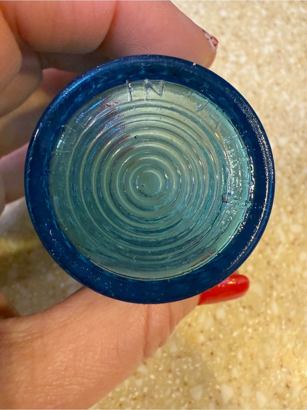 Vintage Blue Hobnail Glass votive tea light candle holder - Picture 6 of 8